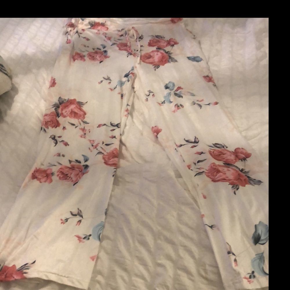 Floral Tank Wide Leg Super Soft Cotton Lightweight Jumpsuit Size XL - Picture 3 of 3